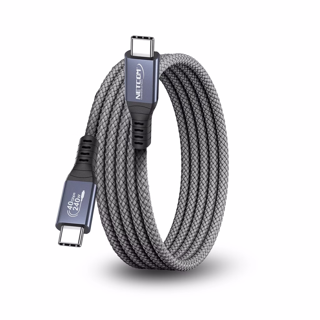 Cable Thunderbolt  MT USB C  Gen Gbps KHz W NETCOM PE PH Cable Thunderbolt  USB C a USB C de  metro Netcom PE PH enmallado y con conectores de aluminio soporta Gbps W PD y K un producto de HD Multimedia PERU SAC