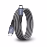 Cable Thunderbolt 4 1MT USB-C 3.2 Gen2 40Gbps 8K@60Hz 240W NETCOM PE-PH0267, Cable Thunderbolt 4 (USB-C a USB-C) de 1 metro Netcom PE-PH0267, enmallado y con conectores de aluminio, soporta 40Gbps, 240W PD y 8K, un producto de HD Multimedia PERU SAC.