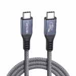 Cable Thunderbolt 4 1MT USB-C 3.2 Gen2 40Gbps 8K@60Hz 240W NETCOM PE-PH0267, Cable Thunderbolt 4 (USB-C a USB-C) de 1 metro Netcom PE-PH0267, enmallado y con conectores de aluminio, soporta 40Gbps, 240W PD y 8K, un producto de HD Multimedia PERU SAC.
