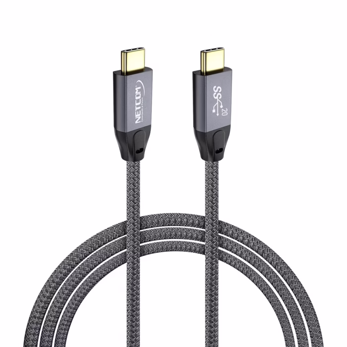 Cable USB C MT Genx Gbps KHz W NETCOM PE CA Cable USB C a USB C de  metros Netcom PE CA enmallado y con conectores de aluminio soporta Gbps W PD y K un producto de HD Multimedia PERU SAC