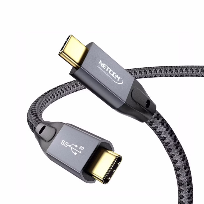 Cable USB C MT Genx Gbps KHz W NETCOM PE CA Cable USB C a USB C de  metros Netcom PE CA enmallado y con conectores de aluminio soporta Gbps W PD y K un producto de HD Multimedia PERU SAC