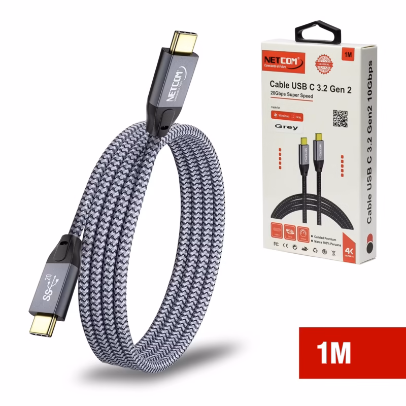 Cable USB C MT Gen x Gbps KHz W NETCOM PE CA