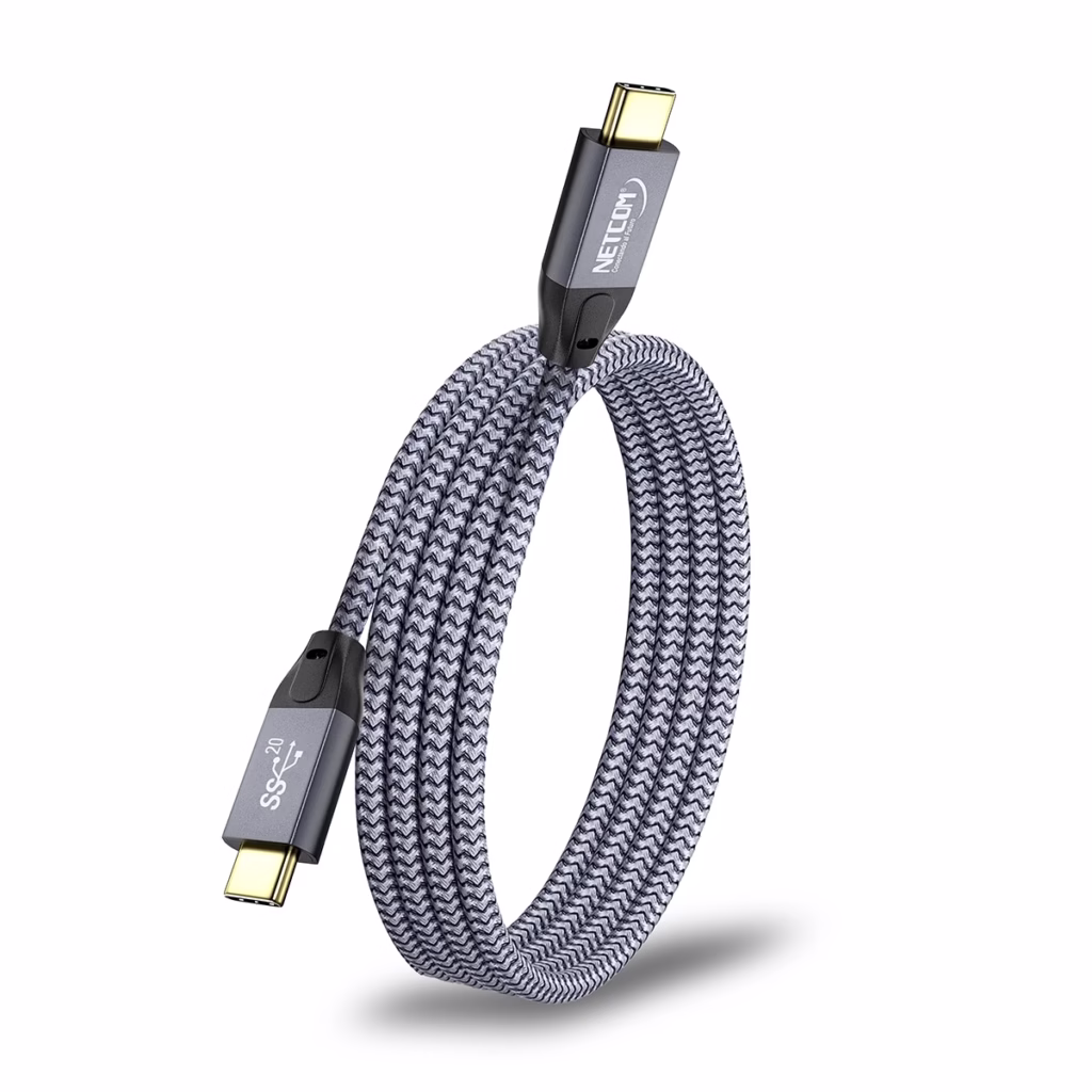 Cable USB C MT Genx Gbps KHz W NETCOM PE CA Cable USB C a USB C de  metro Netcom PE CA enmallado y con conectores de aluminio soporta Gbps W PD y K un producto de HD Multimedia PERU SAC