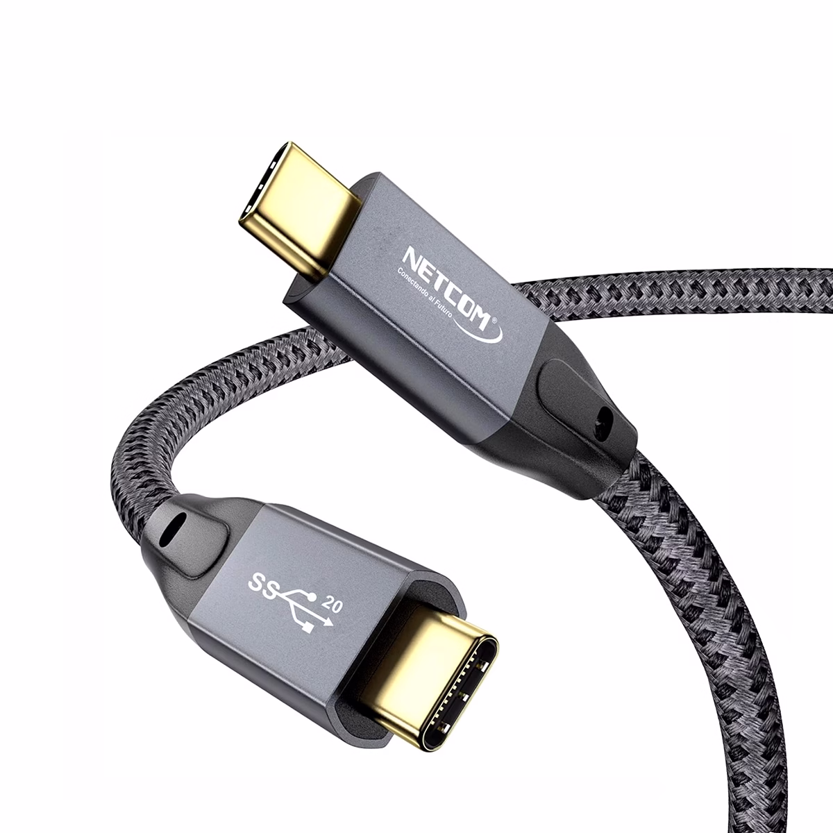 Cable USB-C 1MT Gen2x2 20Gbps 4K@60Hz 240W NETCOM PE-CA0301 Cable USB-C 1MT Gen2x2 20Gbps 4K@60Hz 240W NETCOM PE-CA0301, Cable USB-C a USB-C de 1 metro Netcom PE-CA0301, enmallado y con conectores de aluminio, soporta 20Gbps, 240W PD y 4K, un producto de HD Multimedia PERU SAC.