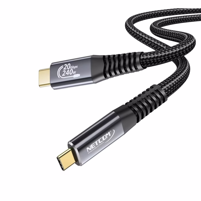 Cable USB C MTS Genx Gbps KHz W NETCOM PE CA Cable USB C a USB C de  metros Netcom PE CA enmallado y con conectores de aluminio soporta Gbps W PD y K un producto de HD Multimedia PERU SAC