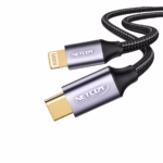 Cable USB-C a Lightning 1.8MT PD 20W Enmallado 480Mbps NETCOM PE-AC0113, Cable USB-C a Lightning de 1.8 metros Netcom PE-AC0113, enmallado en nylon y con conectores de aluminio, un producto para carga rápida de iPhone de HD Multimedia PERU SAC.