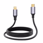 Cable USB-C a Lightning 1M PD 20W Enmallado 480Mbps NETCOM PE-AC0112, Cable USB-C a Lightning de 1 metro Netcom PE-AC0112, enmallado en nylon y con conectores de aluminio, un producto para carga rápida de iPhone de HD Multimedia PERU SAC.