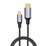 Cable USB-C a Lightning 1M PD 20W Enmallado 480Mbps NETCOM PE-AC0112, Cable USB-C a Lightning de 1 metro Netcom PE-AC0112, enmallado en nylon y con conectores de aluminio, un producto para carga rápida de iPhone de HD Multimedia PERU SAC.