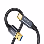 Cable USB-C a USB-A de 3mts USB Gen2 10Gbps NETCOM PE-CA0203, Cable USB-A a USB-C de 3 metros Netcom PE-CA0203, enmallado y con conectores de aluminio, soporta 10Gbps y 60W de carga, un producto de HD Multimedia PERU SAC.