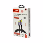 Cable USB-C a USB-A de 3mts USB Gen2 10Gbps NETCOM PE-CA0203, Cable USB-A a USB-C de 3 metros Netcom PE-CA0203, enmallado y con conectores de aluminio, soporta 10Gbps y 60W de carga, un producto de HD Multimedia PERU SAC.