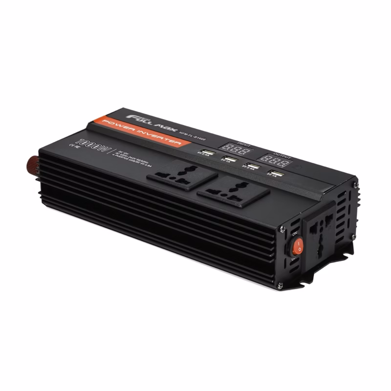 Inversor de Corriente 1000W 12V DC a 220V AC High Full Max HFM-FL-B1000______02 Inversor de Corriente W V a V para Auto con Pantalla LCD y USB High Full Max HFM FL B