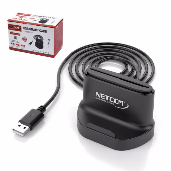 Lector de DNI Electrónico 3.0 y Smart Card USB NETCOM PE-CR0037 | Firma Digital RENIEC ISO7816, Lector de DNI electrónico 3.0 de escritorio Netcom PE-CR0037 color negro, ideal para firma digital en HD Multimedia PERU SAC., Lector para DNIe 3.0