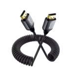Cable Espiral HDMI 50CM 4K Ultra HD Gold Plated NETCOM PE-HDE102, Cable HDMI helicoidal conectado a cámara y monitor de campo 4K en HD Multimedia PERU SAC