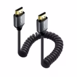 Cable Espiral HDMI 50CM 4K Ultra HD Gold Plated NETCOM PE-HDE102, Cable HDMI helicoidal conectado a cámara y monitor de campo 4K en HD Multimedia PERU SAC