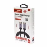 Cable Espiral HDMI 50CM 4K Ultra HD Gold Plated NETCOM PE-HDE102, Cable HDMI helicoidal conectado a cámara y monitor de campo 4K en HD Multimedia PERU SAC