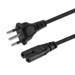 Cable Tipo 8 a 3 en Línea (Tipo L) 1.8M 220V 10A NETCOM PE-PW0091, Cable de Poder Tipo 8 a enchufe 3 en línea norma peruana Netcom PE-PW0091 en HD Multimedia PERU SAC
