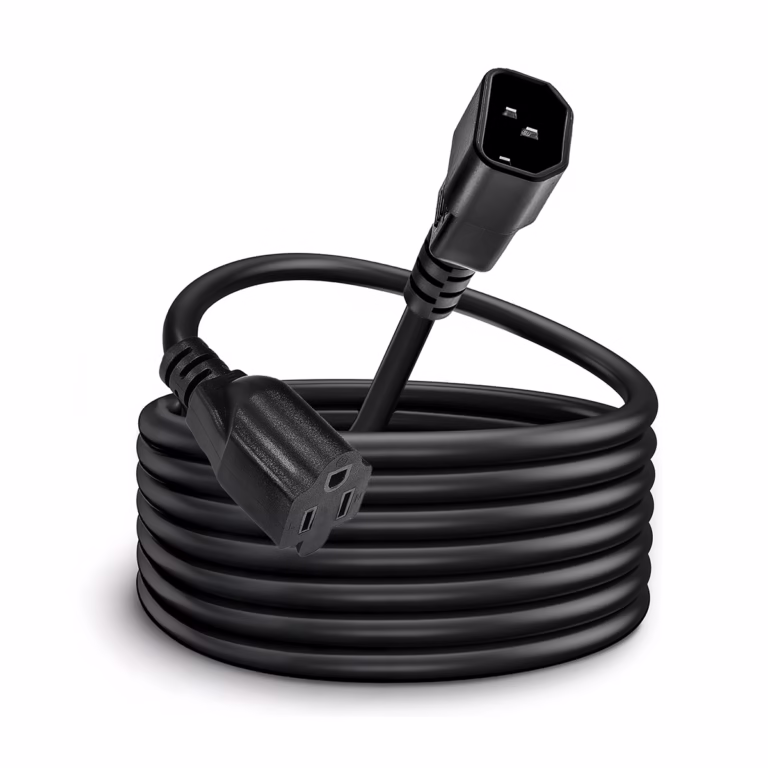 Cable Adaptador UPS C14 a Nema 5-15R 1.8M 16AWG 10A Netcom PE-AC0012 100% Cobre, Cable Adaptador C14 a NEMA 5-15R para UPS 1.8M Netcom PE-AC0012 en HD Multimedia PERU SAC