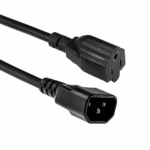 Cable Adaptador UPS C14 a Nema 5-15R 1.8M 16AWG 10A Netcom PE-AC0012 100% Cobre, Cable Adaptador C14 a NEMA 5-15R para UPS 1.8M Netcom PE-AC0012 en HD Multimedia PERU SAC