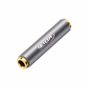 Empalme de Audio Jack 3.5mm TRRS o TRS Estéreo Gold Plated NETCOM PE-AD0010, Acoplador de Audio Estéreo, Unión Jack 3.5mm, Adaptador Unión Jack 3.5mm Gold Plated para Audio y Micrófono en HD Multimedia PERU SAC