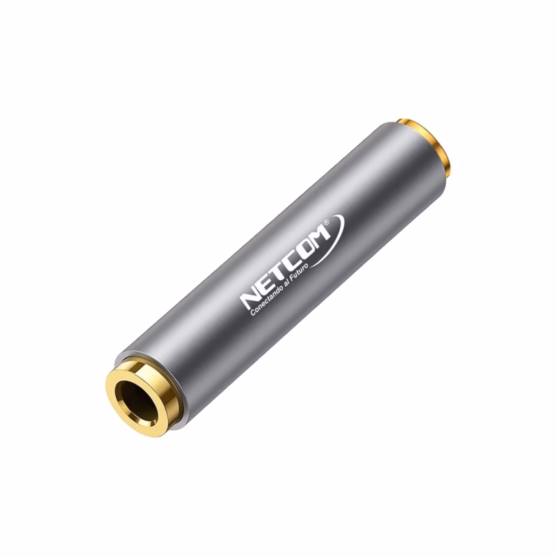 Empalme de Audio Jack mm TRRS o TRS Estéreo Gold Plated NETCOM PE AD