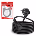 Extensión Cable Poder Schuko a NEMA 5-15R 1.8M 16AWG 220V 10A NETCOM PE-AC0011, Extensión Cable Poder Enchufe Schuko a Tomacorriente Americanoen HD Multimedia PERU SAC