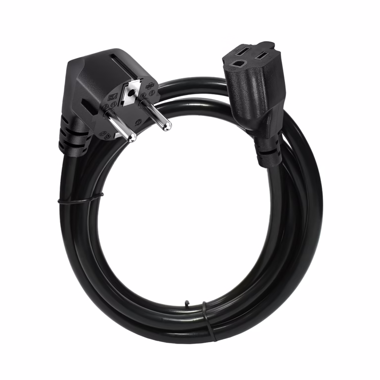 Extensión Cable Poder Schuko a NEMA 5-15R 1.8M 16AWG 220V 10A NETCOM PE-AC0011, Extensión Cable Poder Enchufe Schuko a Tomacorriente Americanoen HD Multimedia PERU SAC