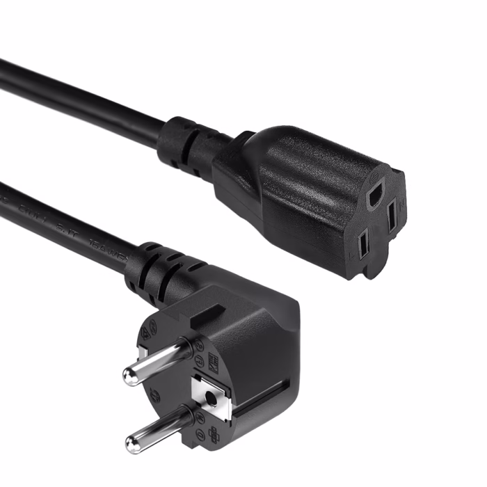Extensión Cable Poder Schuko a NEMA  R M AWG V A NETCOM PE AC Extensión Cable Poder Enchufe Schuko a Tomacorriente Americanoen HD Multimedia PERU SAC