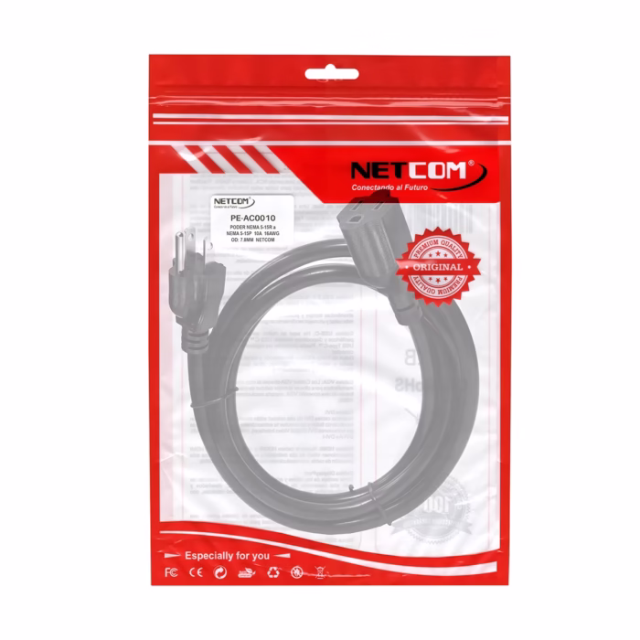 Cable de extensión de energía negro  Amperios para PC y Monitores disponible en HD Multimedia PERU SAC