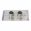 Faceplate Doble XLR Hembra Metálico Canon  PIN NETCOM PE XLR Placa de Pared con Doble Canon Hembra Wallplate Doble XLR Hembra en HD Multimedia PERU SAC