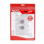 Faceplate Doble XLR Hembra Metálico (Canon) 3-PIN NETCOM PE-XLR102, Placa de Pared con Doble Canon Hembra, Wallplate Doble XLR Hembra en HD Multimedia PERU SAC