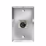 Faceplate Metálico XLR Hembra (Canon) 3-PIN NETCOM PE-XLR101, Placa de Pared con Conector Canon Hembra, Faceplate Metálico XLR Hembra de acero inoxidable Netcom PE-XLR101 entrada de micrófono en HD Multimedia PERU SAC