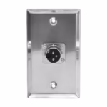 Faceplate Metálico XLR Macho (Canon) 3-PIN NETCOM PE-XLR001, Faceplate Metálico XLR Macho de acero inoxidable Netcom PE-XLR001, Faceplate XLR, Placa XLR para empotrar, en HD Multimedia PERU SAC