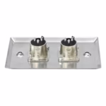 Faceplate de 2 XLR Macho Metálico Canon 3-PIN NETCOM PE-XLR002, Placa de Pared con 2 Canon Macho, Faceplate Doble XLR Macho Metálico Acero Inoxidable Netcom PE-XLR002 en HD Multimedia PERU SAC