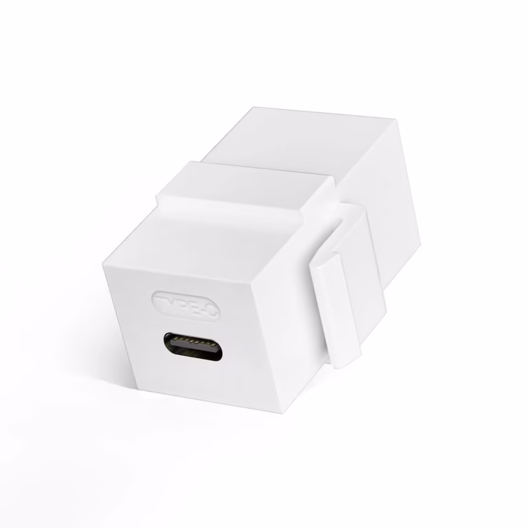 Jack Keystone USB-C Hembra a Hembra 180° Finder TM-USB-08C-C Blanco, JACK USB-C, Keystone USB Type-C en HD Multimedia PERU SAC