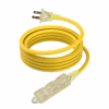 Extensión Eléctrica Vulcanizada 3 Metros 3 Tomas American NET GP-249-3M, Enchufe plano de extensión eléctrica amarilla 18AWG American NET en HD Multimedia PERU SAC