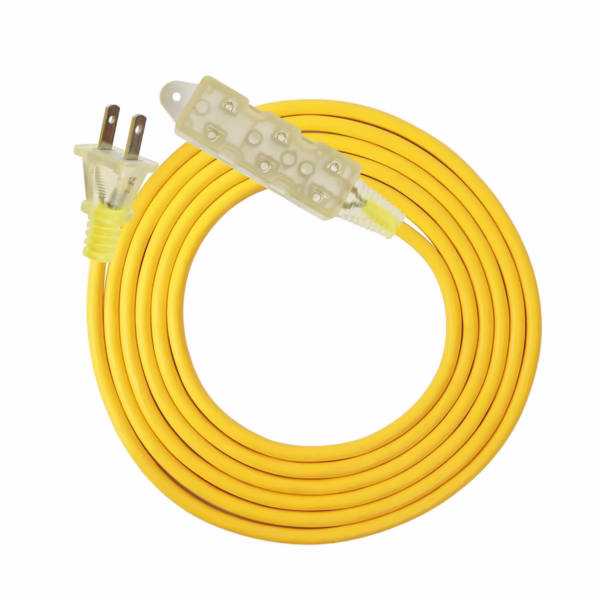 Enchufe plano 180 grados de extensión amarilla 18AWG 5 metros en HD Multimedia PERU SAC