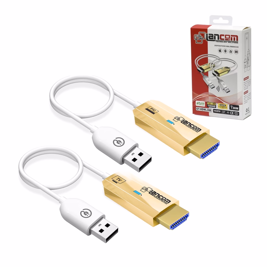 Extensor HDMI Inalámbrico M Full HD GHz Lancom GT HDWLB Transmisor y Receptor HDMI inalambrico conectado a Laptop y Proyector en HD Multimedia PERU SAC