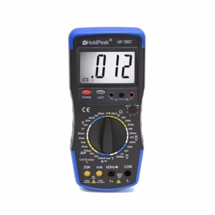 Multímetro Digital HP-760C HoldPeak CAT III 20V 700VAC 1000VDC: con Medidor de Inductancia y Temperatura, Kit de multímetro HP-760C con puntas de prueba termocupla y manual en HD Multimedia PERU SAC