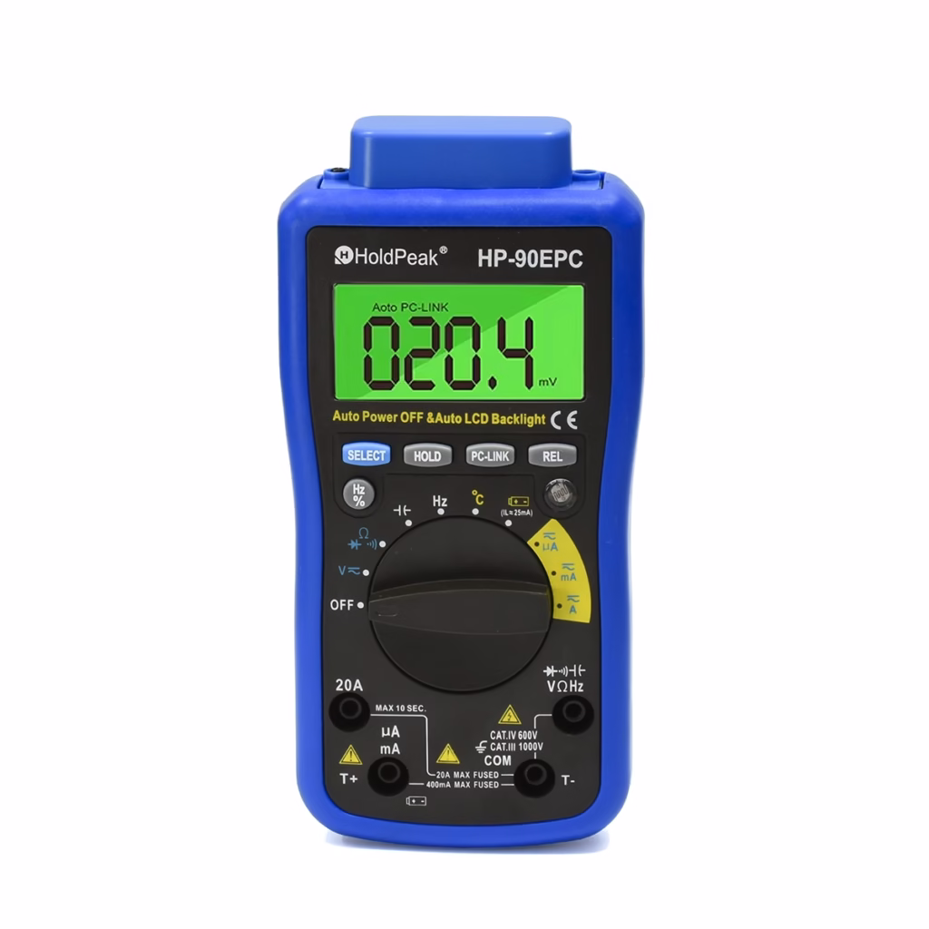 Multímetro Digital HP EPC HoldPeak CAT IV V CAT III VDC Medición Inteligente con Conexión a la PC Multitester Digital HoldPeak HP EPC con conexión USB a PC en HD Multimedia PERU SAC