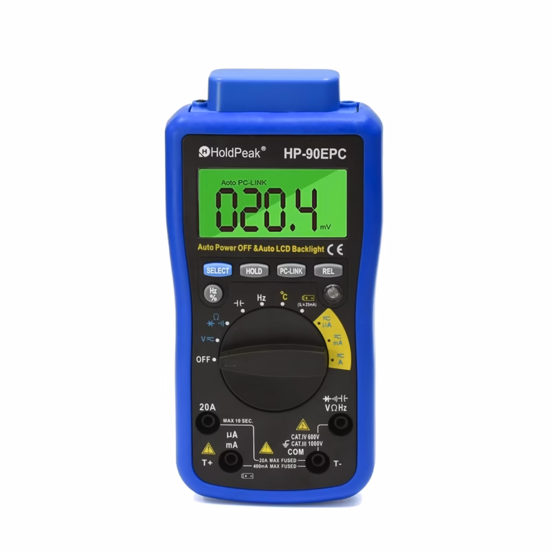Multímetro Digital HP EPC HoldPeak CAT IV V CAT III VDC Medición Inteligente con Conexión a la PC