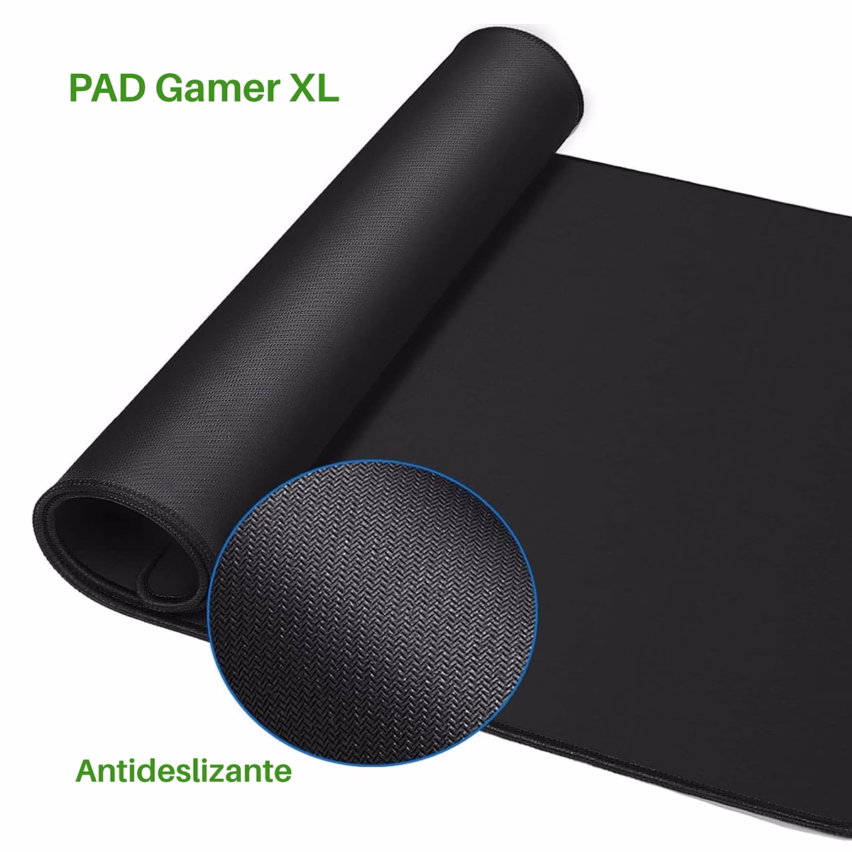 Pad Mouse Gamer XL 900x400mm Negro Borde Verde Delcom DL-PM005, Mouse PAD Gamer Grande XL 900x400mm negro con borde verde Delcom DL-PM005 en HD Multimedia PERU SAC