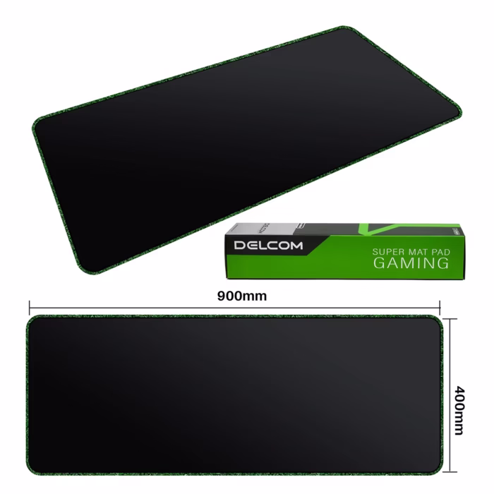 Pad Mouse Gamer XL xmm Negro Borde Verde Delcom DL PM Mouse PAD Gamer Grande XL xmm negro con borde verde Delcom DL PM en HD Multimedia PERU SAC
