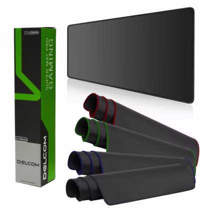 Pad Mouse Gamer XL 900x400mm Negro Borde Verde Delcom DL-PM005, Mouse PAD Gamer Grande XL 900x400mm negro con borde verde Delcom DL-PM005 en HD Multimedia PERU SAC