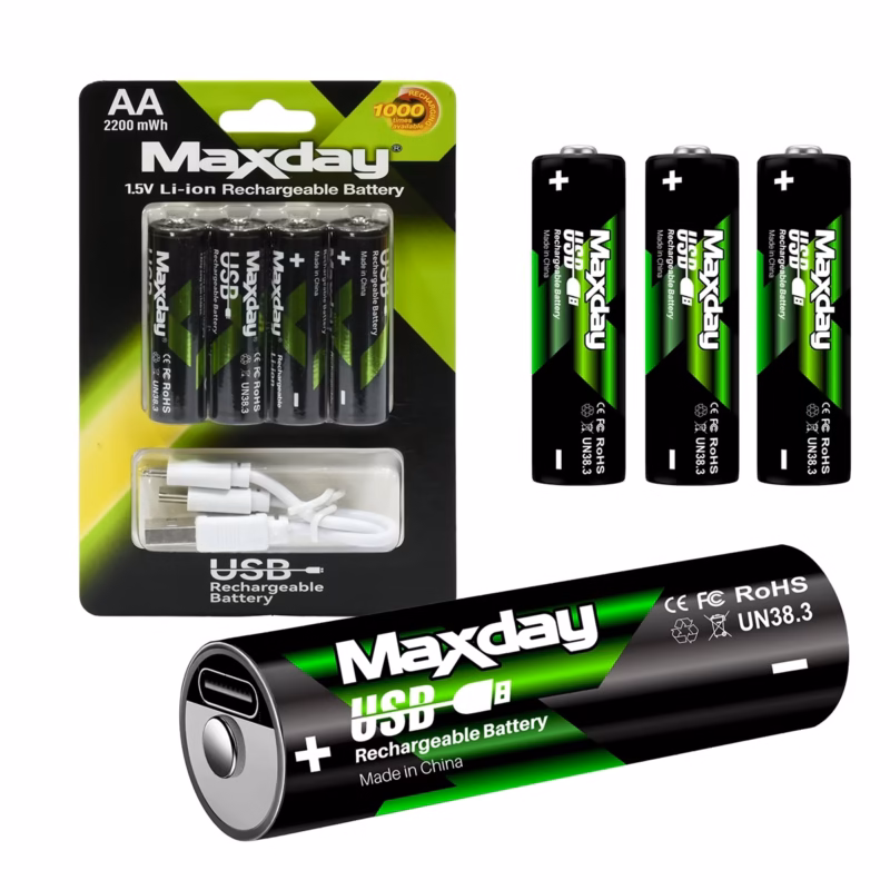 Pack  Pilas AA Recargables Li ion V USB C mWh MaxDay MD