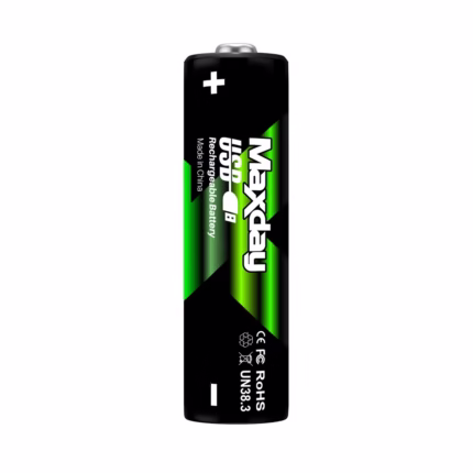 Pack 4 Pilas AA Recargables Li-ion 1.5V USB-C 2200mWh MaxDay MD-99021, Baterías AA Litio 1.5V MaxDay compatibles con controles Xbox y juguetes en HD Multimedia PERU SAC