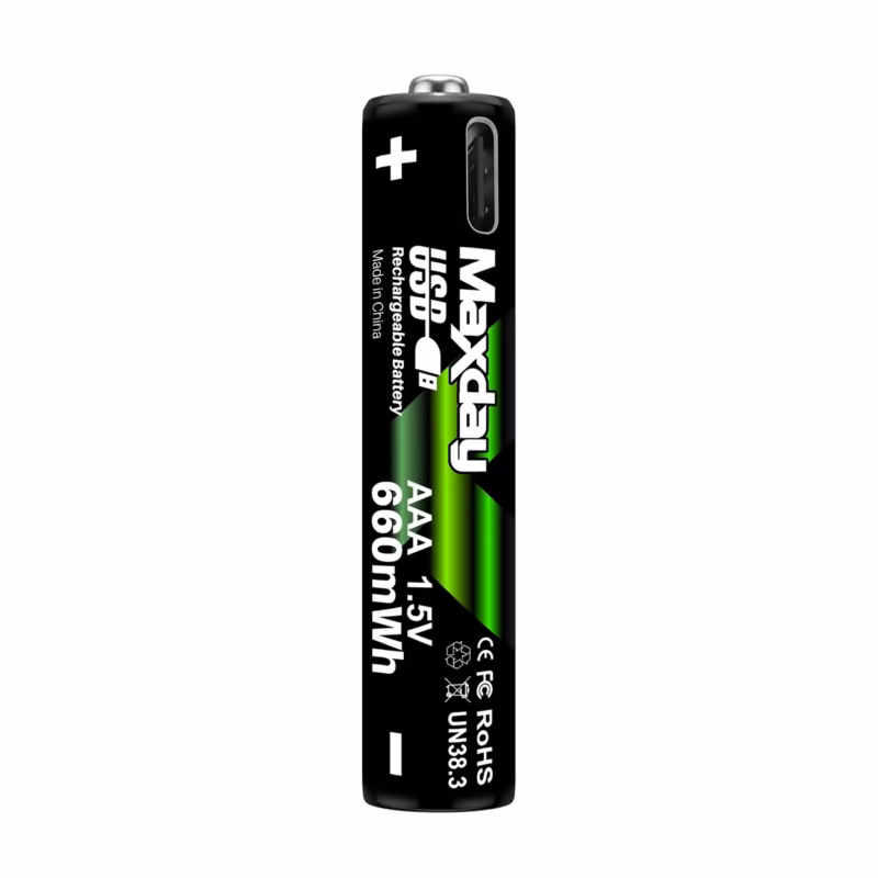 Pack  Pilas Recargables AAA Li ion V USB C MaxDay MD  mWh