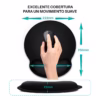 Pad Mouse Ergonómico con Gel Descanso Muñeca Delcom DL-PMG002BK Negro, Mouse pad ergonómico Delcom 25cm para oficina y prevención de túnel carpiano en HD Multimedia PERU SAC