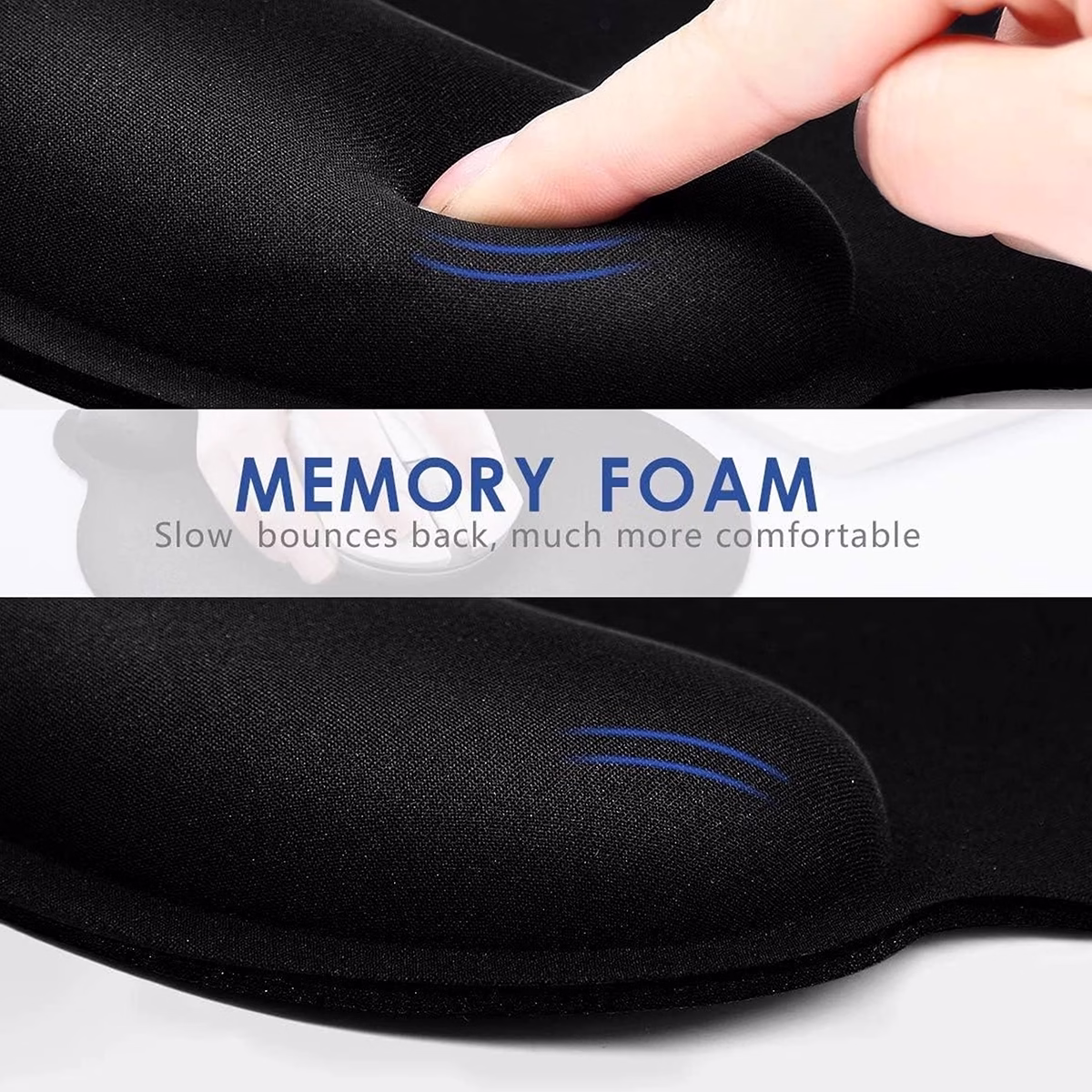 Pad Mouse Ergonómico con Gel Descanso Muñeca Delcom DL-PMG002BK Negro, Mouse pad ergonómico Delcom 25cm para oficina y prevención de túnel carpiano en HD Multimedia PERU SAC