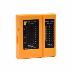 Testeador de Red y HDMI RJ45 High Full Max HFM-C15 | Diagnóstico 2 en 1, Probador de Cables de Red RJ45 y Testeador HDMI High Full Max HFM-C15 amarillo en HD Multimedia PERU SAC