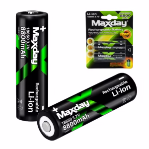 Pack 2 Baterías Recargables 18650 MaxDay 8800mAh 3.7V Li-ion MD-90567, Pack de 2 Baterías Recargables 18650 MaxDay 8800mAh 3.7V en HD Multimedia PERU SAC